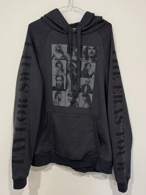 Taylor Swift 2023-2024 The Eras Tour Pullover Hoodie Size L Grey Official